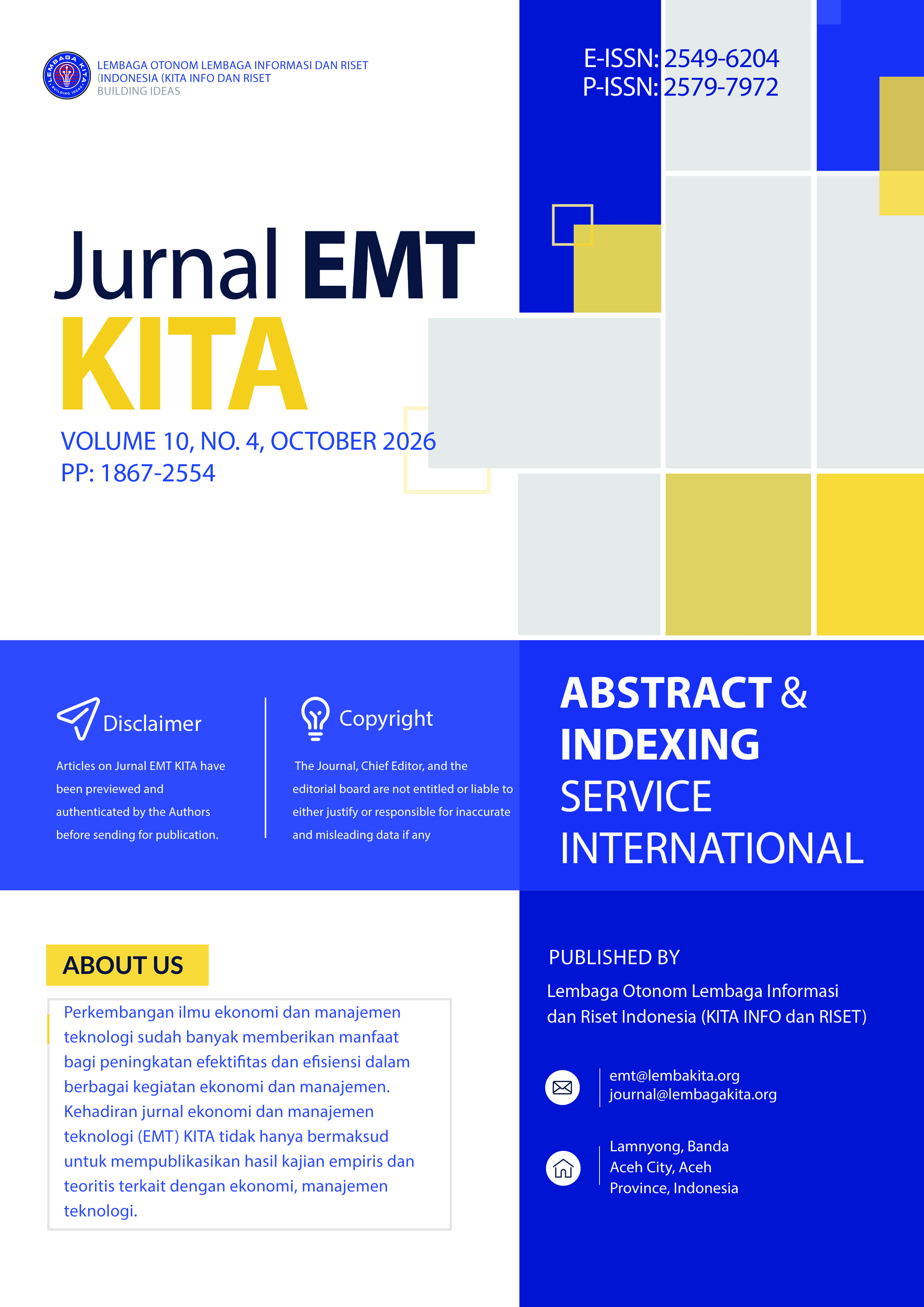 Cover Jurnal EMT KITA Vol 10 No 4 Oktober 2026