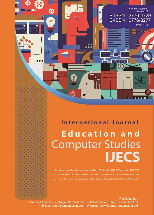 Cover: International Journal Education and Computer Studies (IJECS)