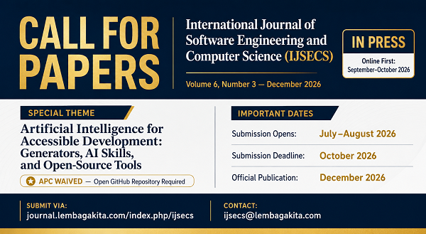 Call for Papers IJSECS Volume 6, Number 3, December 2026