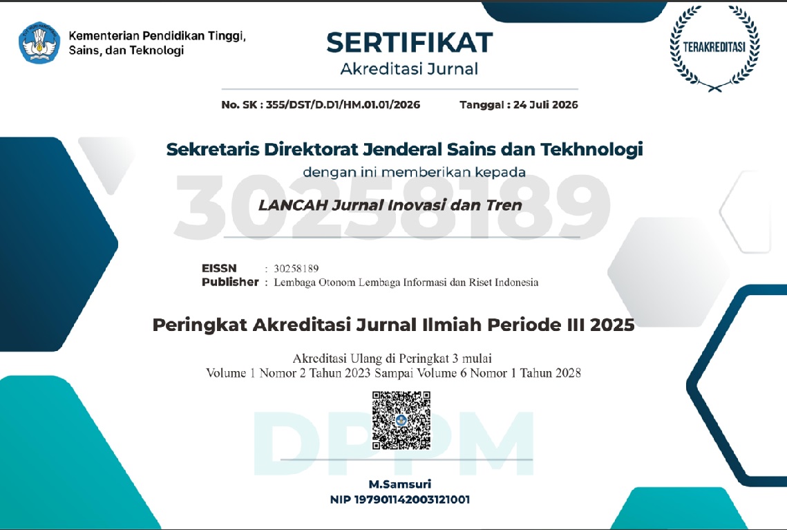 Akreditasi SINTA 3 LANCAH: Jurnal Inovasi dan Tren