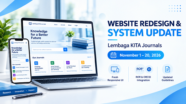 Lembaga KITA Journals Website Redesign and System Update, November 1–20, 2026